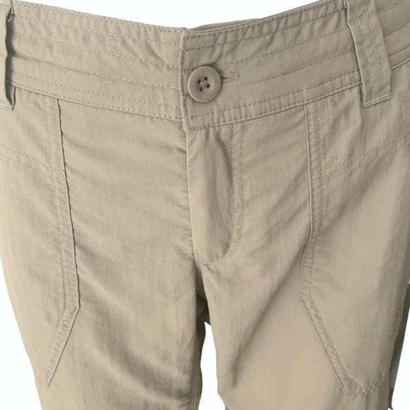 THE NORTH FACE Long Hiking Shorts Capris Nylon Quick Dry Khaki Tan Trail - Picture 9 of 15
